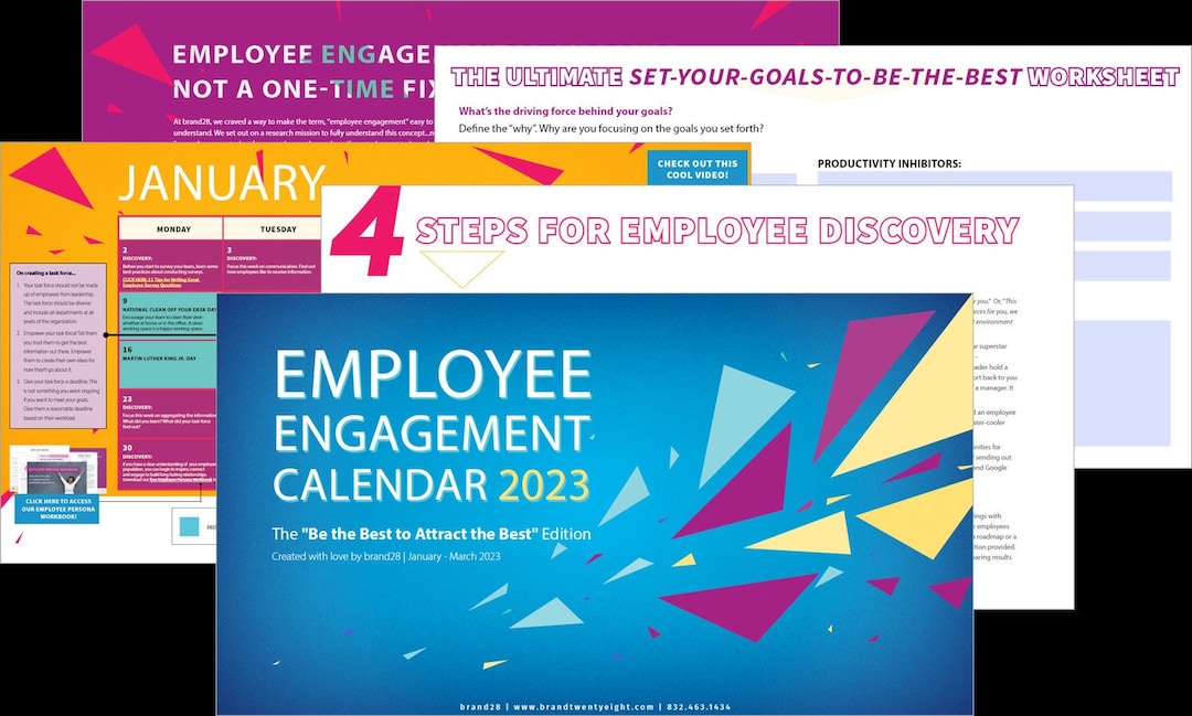Employee Engagement Calendar for HR Pros / Business Owners Etsy