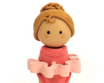 Handcrafted Clay Ballerina Figure Colorful Unique Gift