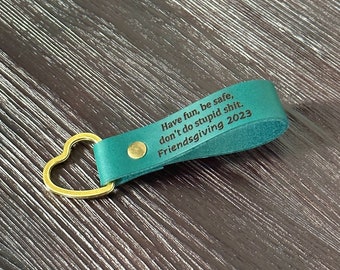 Thanksgiving Keychain for friend,Don't do stupid shit,drive safe love you funny keyring personalized,gift from mom,teen gift,graduation gift