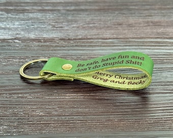 Family gift for any occasion, Don't do stupid shit, drive safe I love you funny custom keychain personalized, gift from mom, graduation gift