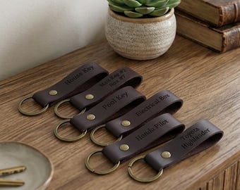 Regalo per l'inaugurazione della casa, portachiavi per le chiavi di casa, portachiavi in pelle personalizzato per tutte le chiavi di casa, portachiavi inciso, organizza tutte le tue chiavi