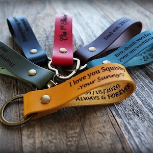 Custom Leather Keychain - Personalized Key fob - Monogrammed Leather Key Chain -Fathers Day gift-Keyfob-Personalized Keyring-Handmade in USA