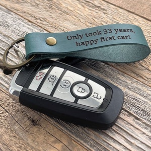 New driver gift, Happy first car, Drive safe Fathers Day gift, Be safe, gift from wife, leather keychain bestfriend, boyfriend, girlfriend