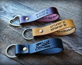 Custom Leather Keychain, Personalized Key fob, Monogrammed Leather Key Chain, Custom Text, Keyfob, Personalized Keyring, Handmade in USA
