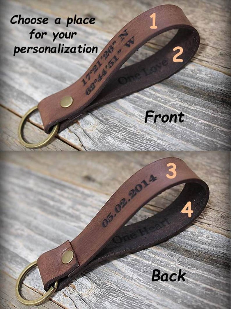 Personalized Leather Key Fob Personalized Keychain Leather Etsy