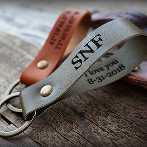 Leather Key Fob, Personalized, Leather Keychain, Graduation Gift, Custom Gift, Engraved Keychain, Personalized Gift,Husband Gift,Anniversary