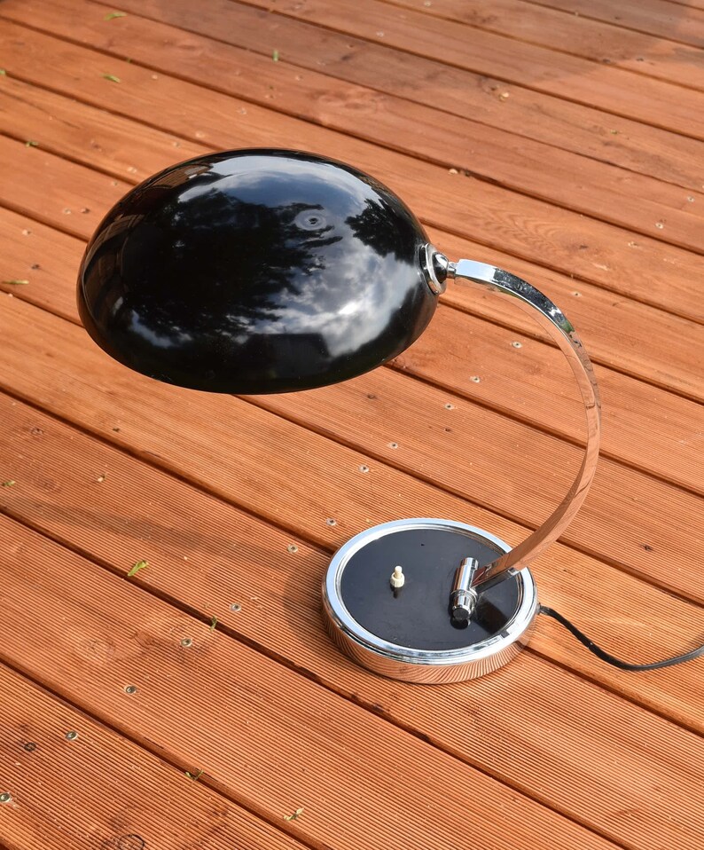 Bauhaus Original Desk Lamp Silver Black Bankers
