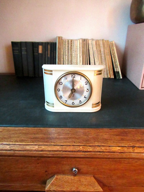 Vintage French Jaz Clock Art Deco Mantel Clock 40s Etsy