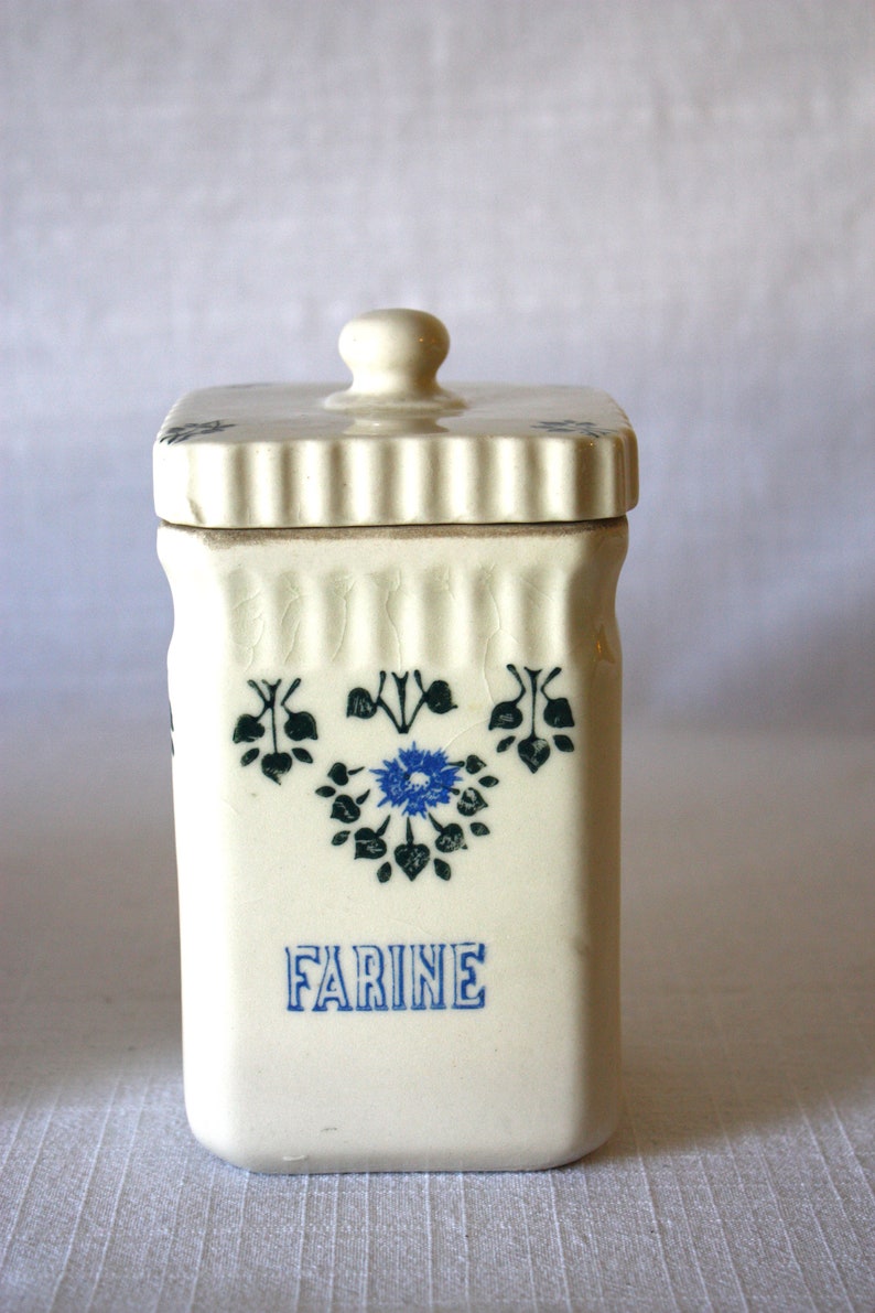 Art Deco Vintage Ceramic Spice Jars Set of 6 French Kitchen Etsy