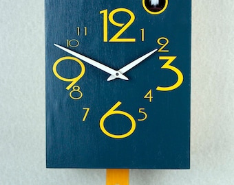 Blue cuckoo clock, large numbers and small numbers