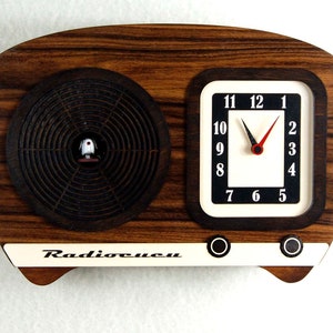 Cuckoo clock in the form of an old radio,Clock With Singing Bird, Clock With Veneer Polysander