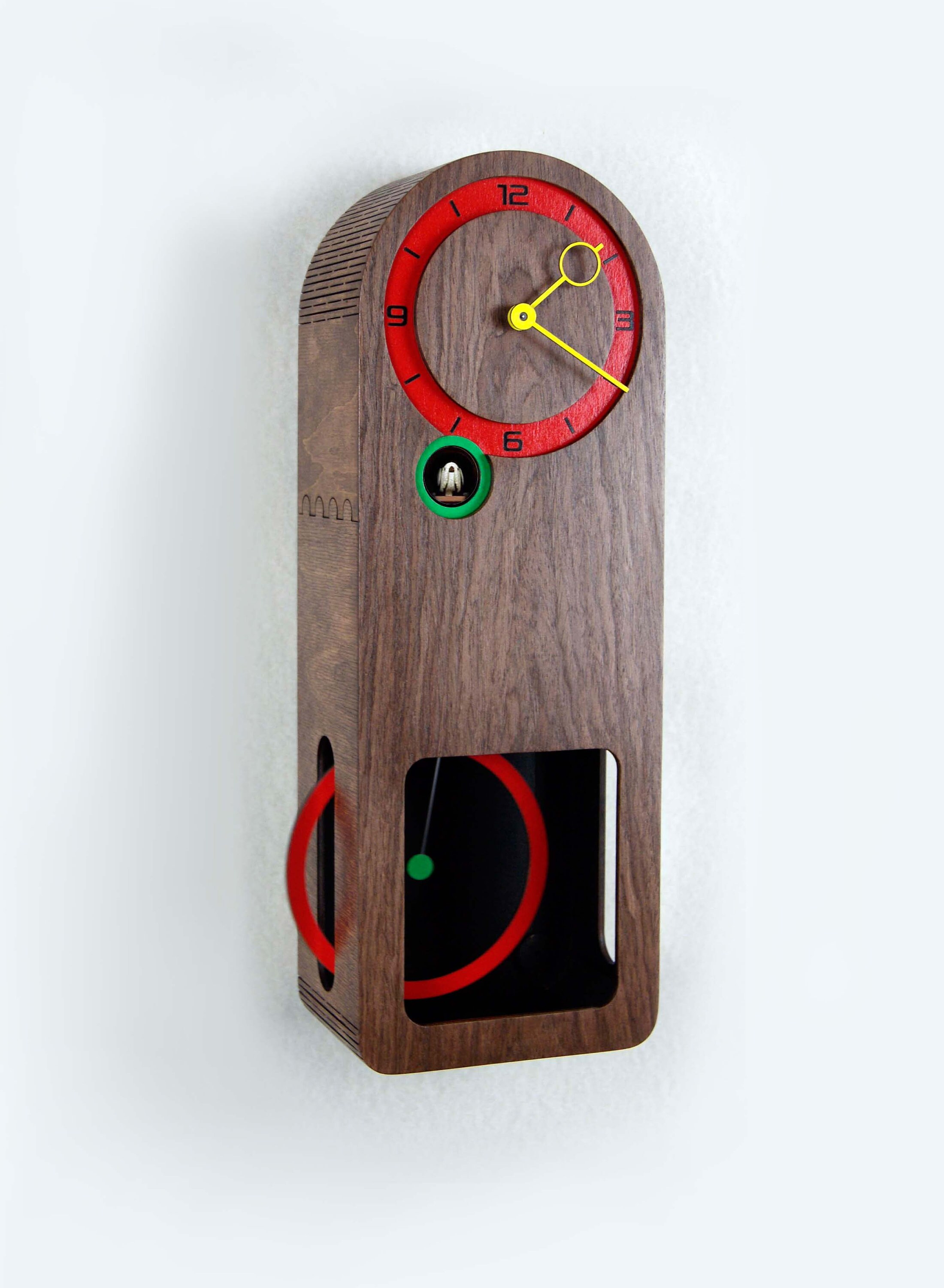 Modern Cuckoo Clock Multicolored Round Big Pendulum Etsy