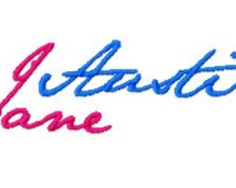 Jane Austin Embroidery Font, Instant Download, 4 Sizes, PES Format