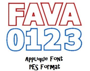 Fava Applique Font, Instant Download, PES Format