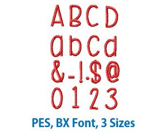 Beautiful Embroidery Font, Instant Download, 3 Sizes, PES Format, BX Format