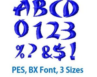 Karate Embroidery Font, Instant Download, 3 Sizes, PES Format, BX Format