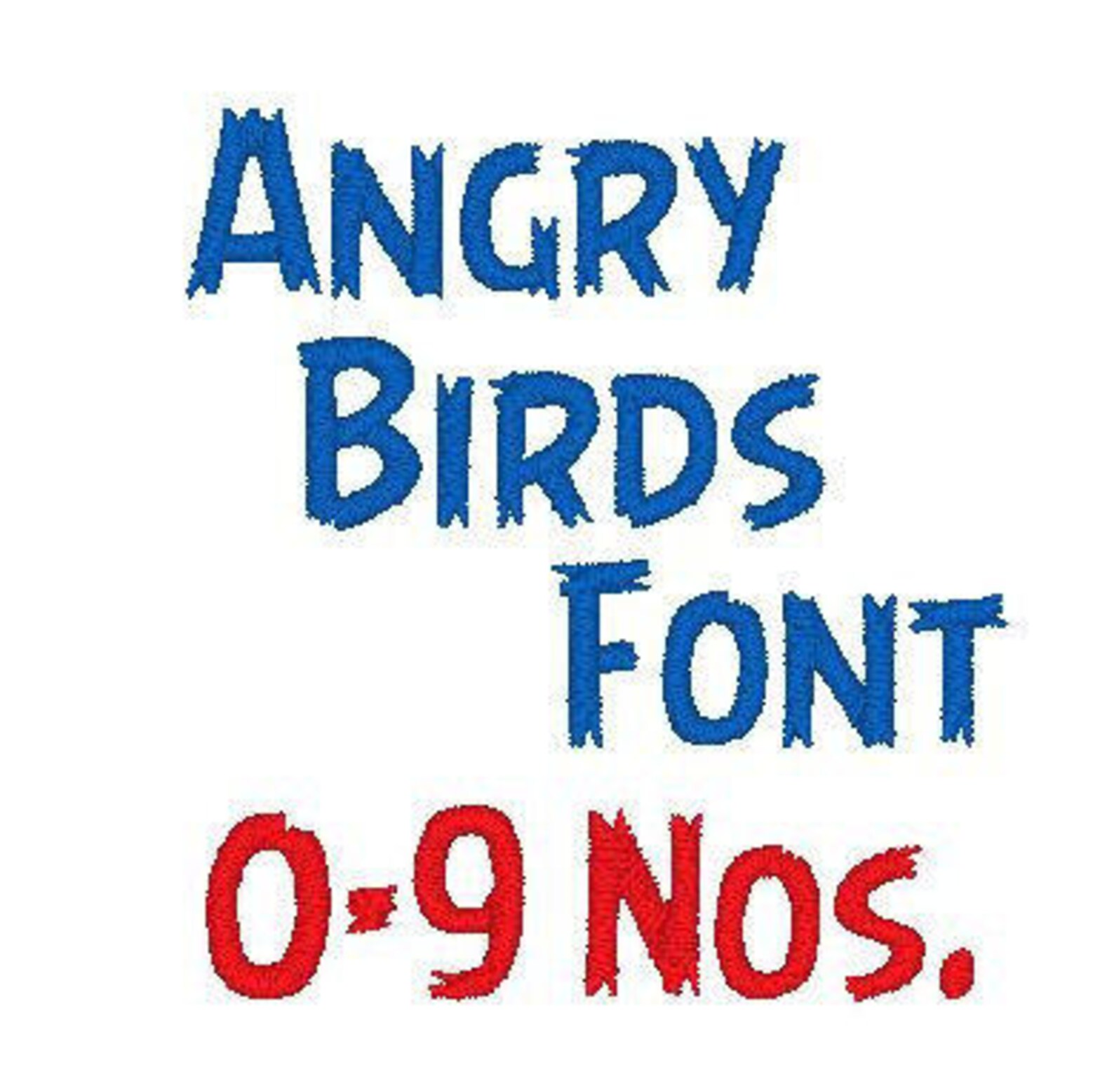 Angry Bird Font Machine Embroidery Font Instant Download | Etsy