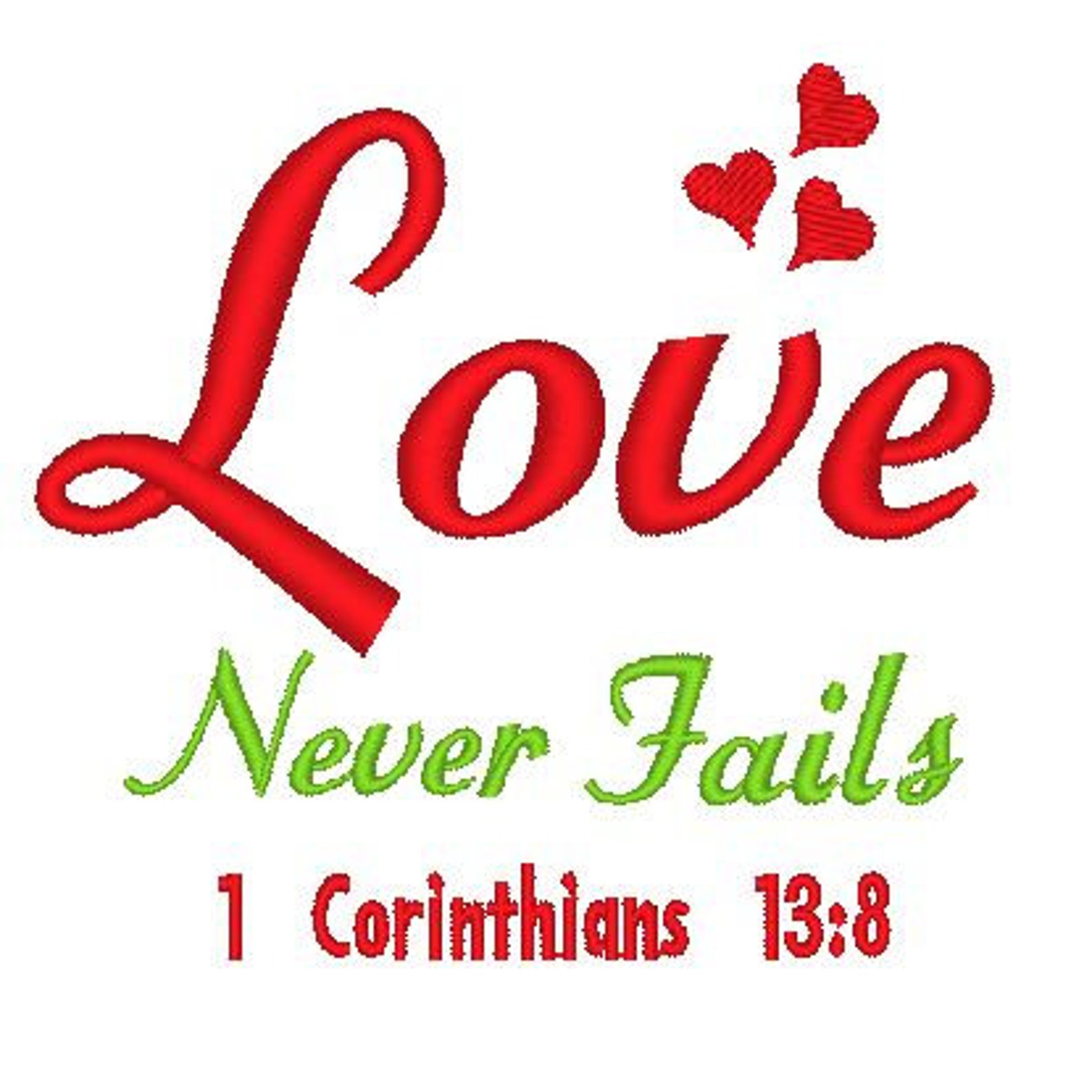 Bible Verse Embroidery Design Love Never Fails 1 Corinthians Etsy