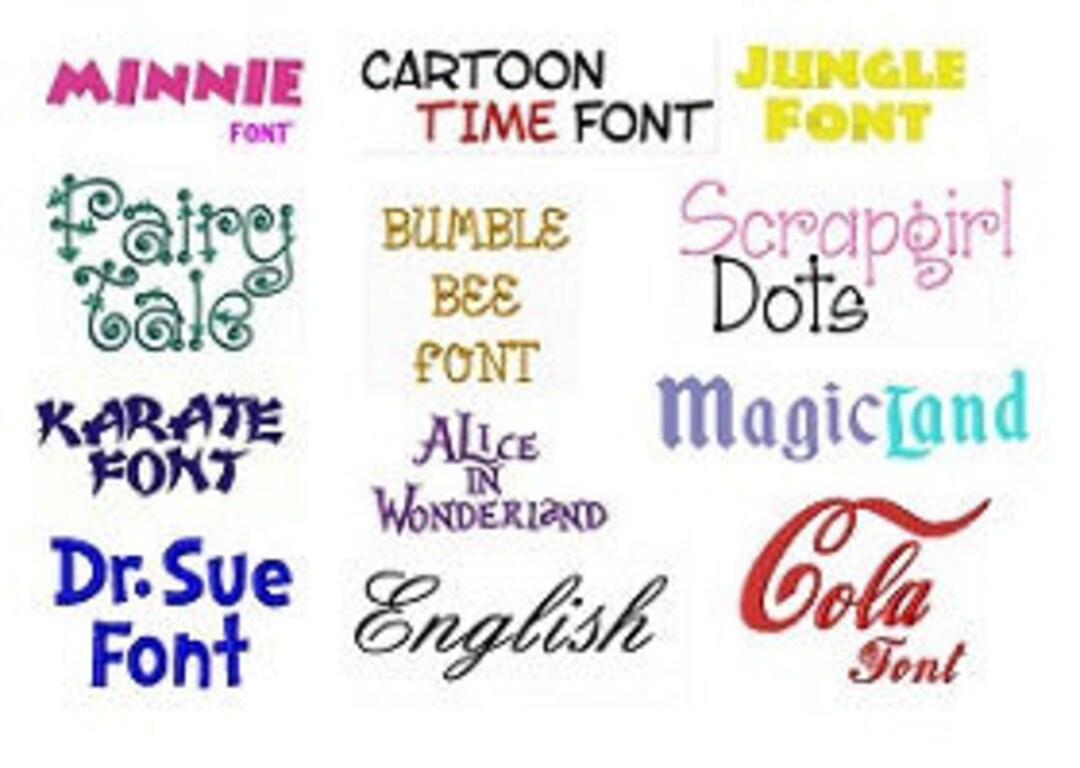 12 Embroidery Font Pack Instant Download PES Format Etsy
