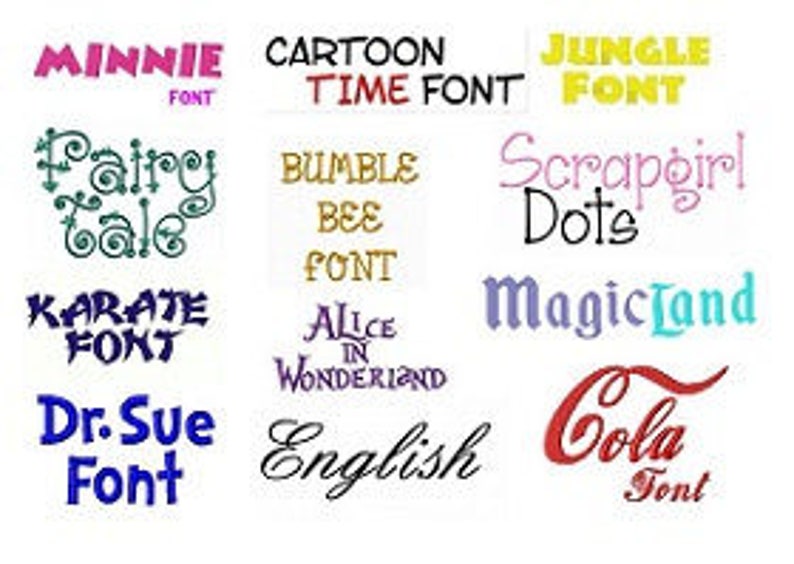 12 Embroidery Font Pack Instant Download PES Format Etsy