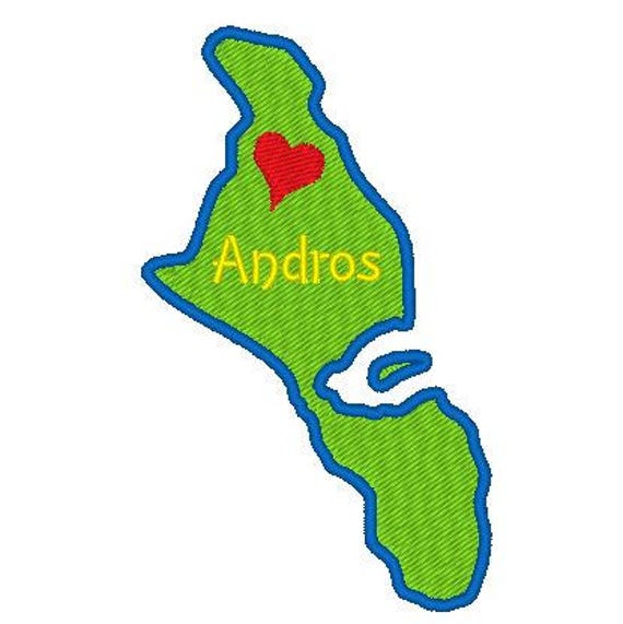 St Andros Island Bahamas Map Andros Island Map Embroidery Design Andros Bahamas Map | Etsy Singapore