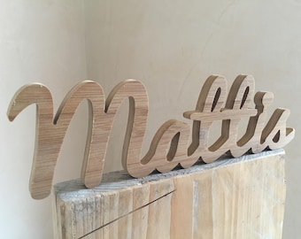 Mattis - Name aus Holz / Holzschriftzug / Schriftzug aus Holz / individuell gestalten