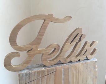 Felix - Name aus Holz / Holzschriftzug / Schriftzug aus Holz / individuell gestalten