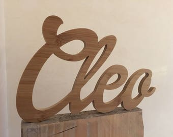 Cleo - Name aus Holz / Holzschriftzug / Schriftzug aus Holz / individuell gestalten