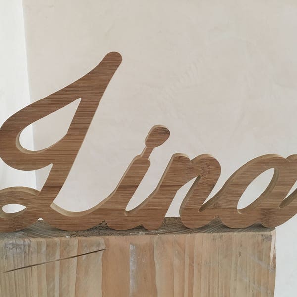 Lina - Name aus Holz / Holzschriftzug / Schriftzug aus Holz / individuell gestalten
