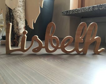 Lisbeth - Name aus Holz / Holzschriftzug / Schriftzug aus Holz / individuell gestalten