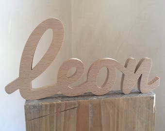 Leon - Name aus Holz / Holzschriftzug / Schriftzug aus Holz / individuell gestalten