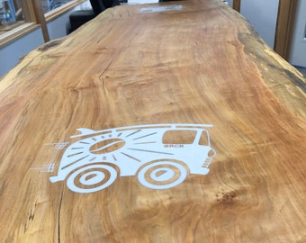 Custom epoxy resin logo table QUOTE