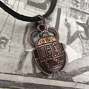 Scarab choker necklace beetle choker necklace leather choker pendant Wichcraft Egyptian boho gift.
