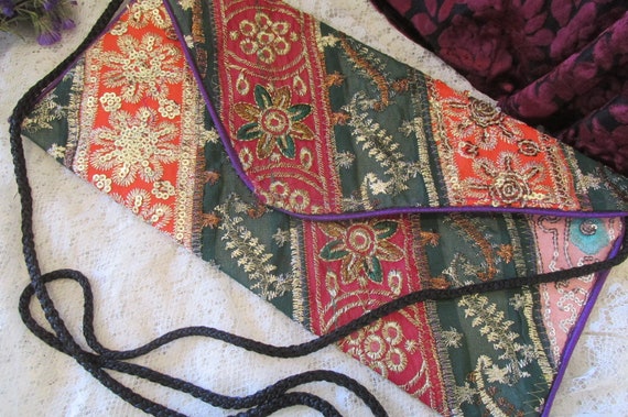 Vintage hippie shoulder bag Indian style embroide… - image 2
