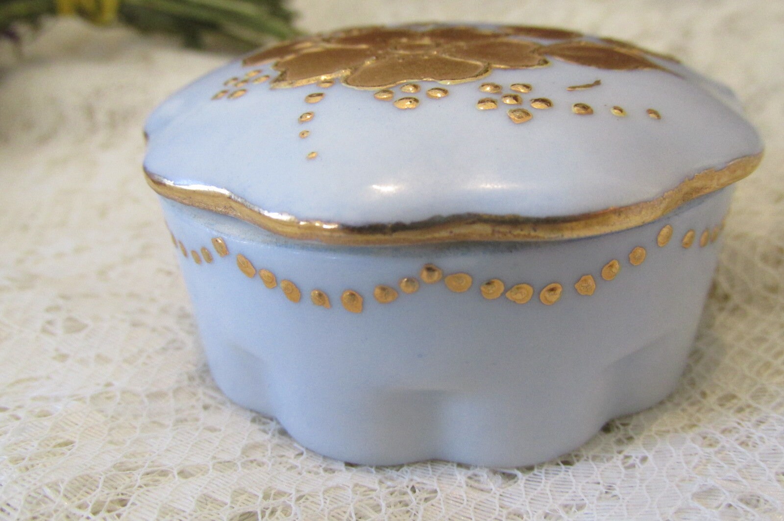 Hand Painted Ceramic Trinket Box Signed Vintage Trinket Box Etsy Australia