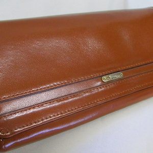 Vintage echt leren portemonnee portemonnee bruin varkensleer Vintage bruin bruin echt leren Baroness dames portemonnee lederwaren geschenken.