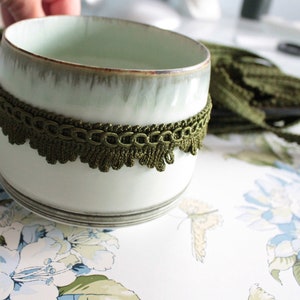 Galon vert à franges de 22 mm, passementerie française, 2405