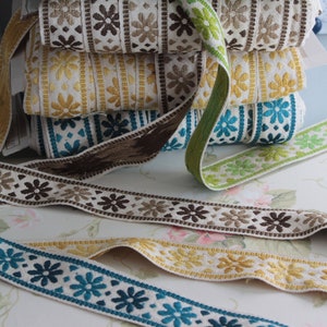 Geometrische jacquardstofbekleding met bloemenmotief, 5 cm bij 1 m, 100% dralon, gemaakt in Frankrijk, gordijnstrik, 2900