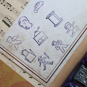 Sello pequeño de la vieja escuela, material para scrapbooking, juegos educativos, 3332