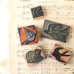 Tampon OISEAU HIRONDELLE scolaire vintage, plusieurs modèles au choix, 3804