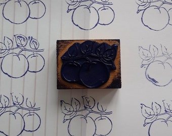 Vintage FRUITS rubber stamp from the 60s for scrapbooking, textile arts, embroidery, 4080