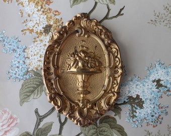 Antique French ornament in stamped brass, 3785