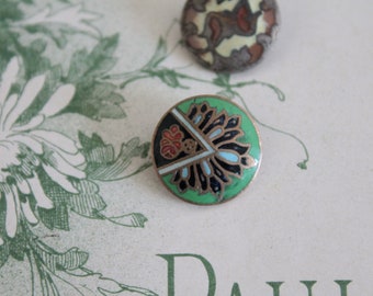 Vintage antique enamel button | Etsy