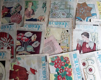 1936' French magazine Mon ouvrage : "My work" 1936 on embroidery, crochet, sewing, ..