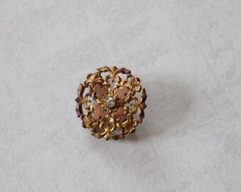 Broche laiton doré - Tournesol