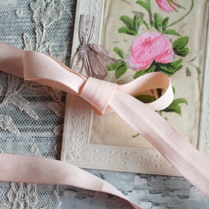 Ruban rose clair vintage par 2m, 2,18 yards de largeur 15 mm, Noeud coquette, 3167