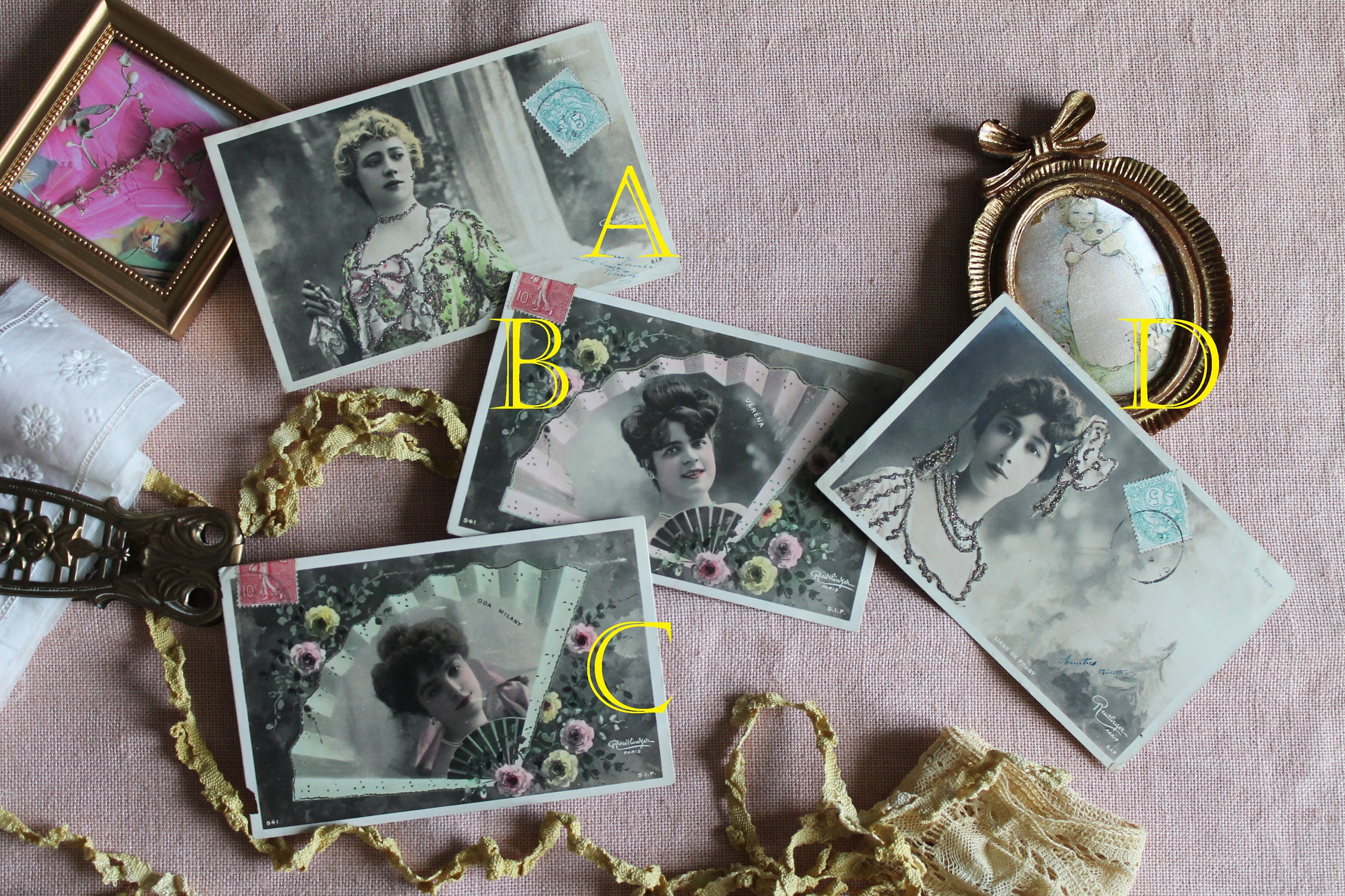 1910年代のダンサーと遊女のヴィンテージポストカード、3290 - Etsy 日本
