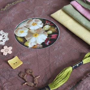 Antique french linens, Old dyed fabrics for embroidery, Old French linen, 4182