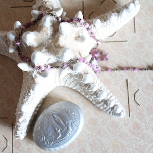 1 antique French rosary white mother-of-pearl beads and mother-of-pearl cross, 3584