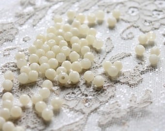 20 antique french glass Briare beads, 5 mm, round, for embroidery or jewelery